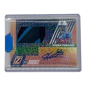 2021 Panini‎ Zenith Chuba Hubbard RC Patch Auto Rookie Card 01/35 #99